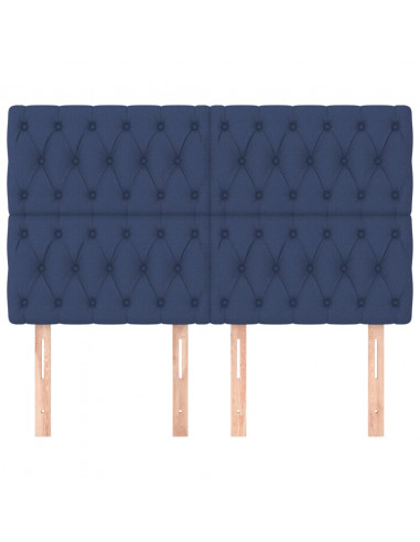 Testiera 4 pz Blu 80 x 7 x 78/88cm in Tessuto