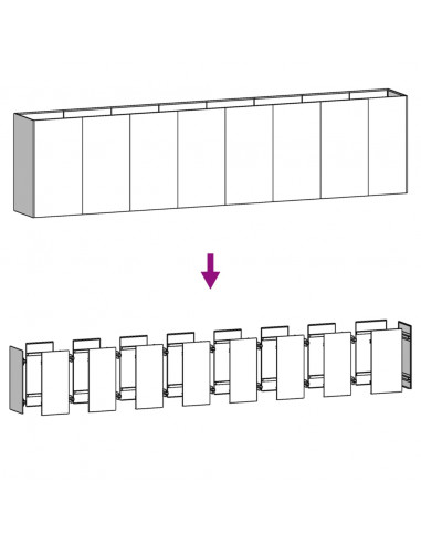 Fioriera Rialzata da Giardino 360x40x80 cm in Acciaio Corten