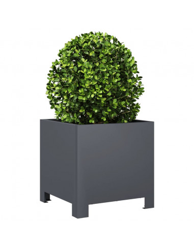 Fioriera da Giardino Antracite 30x30x30 cm in Acciaio