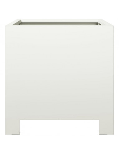 Fioriera da Giardino Bianca 30x30x30 cm in Acciaio