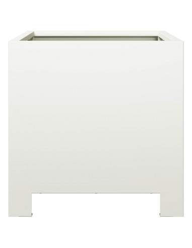 Fioriera da Giardino Bianca 30x30x30 cm in Acciaio