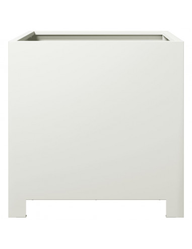 Fioriera da Giardino Bianca 40x40x40 cm in Acciaio