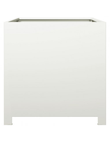 Fioriera da Giardino Bianca 50x50x50 cm in Acciaio