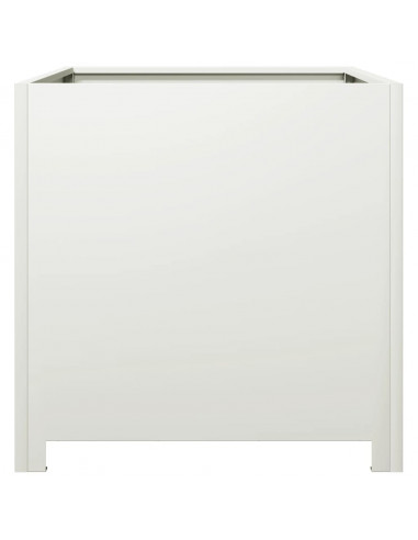 Fioriera da Giardino Bianca 50x50x50 cm in Acciaio