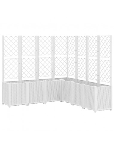 Fioriera da Giardino con Traliccio Bianco 160x160x140 cm in PP