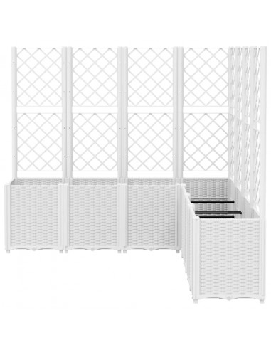 Fioriera da Giardino con Traliccio Bianco 160x160x140 cm in PP