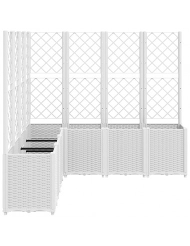 Fioriera da Giardino con Traliccio Bianco 160x160x140 cm in PP