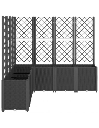 Fioriera da Giardino con Traliccio Nera 160x160x140 cm in PP