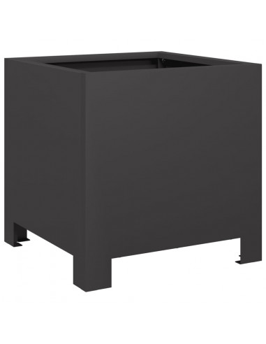 Fioriera da Giardino Nera 30x30x30 cm in Acciaio