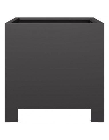 Fioriera da Giardino Nera 30x30x30 cm in Acciaio