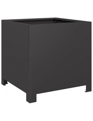 Fioriera da Giardino Nera 40x40x40 cm Acciaio