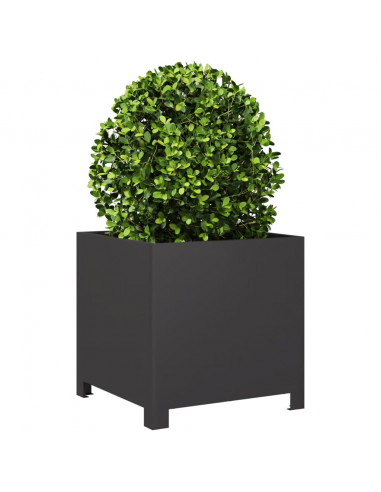 Fioriera da Giardino Nera 40x40x40 cm Acciaio