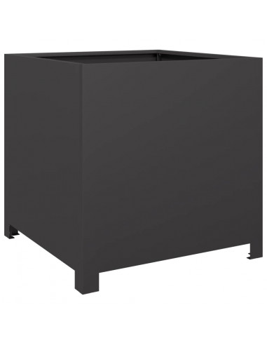 Fioriera da Giardino Nera 50x50x50 cm in Acciaio