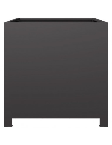 Fioriera da Giardino Nera 50x50x50 cm in Acciaio