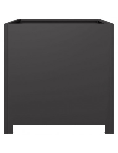 Fioriera da Giardino Nera 50x50x50 cm in Acciaio