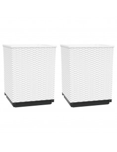 Fioriere 2 pz Bianche 30x30x37 cm in Polipropilene 2