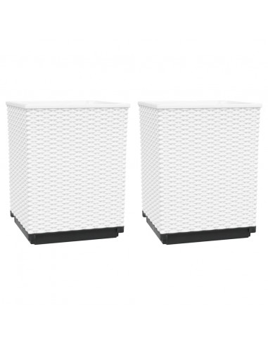 Fioriere 2 pz Bianche 30x30x37 cm in Polipropilene