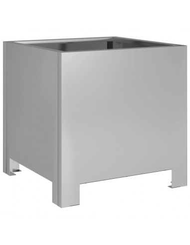 Fioriere da Giardino 2 pz 30x30x30 Grigie in Acciaio Zincato