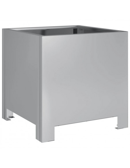 Fioriere da Giardino 2 pz 30x30x30 Grigie in Acciaio Zincato