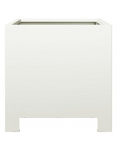 Fioriere da Giardino 2 pz Bianche 30x30x30 cm in Acciaio 2