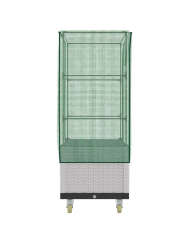 Letto Rialzato con Copertura e Ruote Effetto Rattan 80x50x182cm