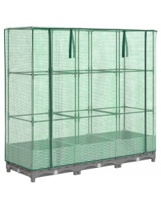 Letto Rialzato con Copertura Serra Effetto Rattan 120x40x123 cm 2