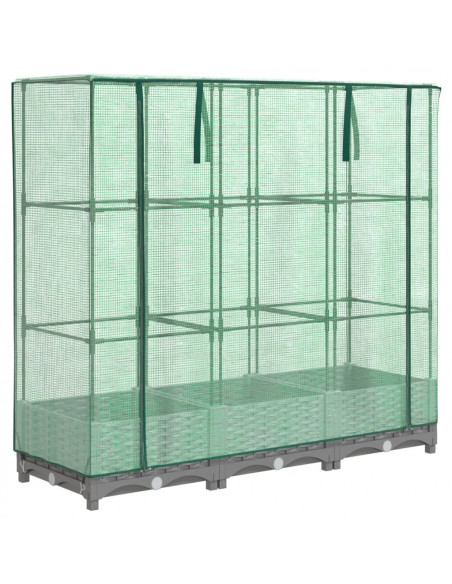 Letto Rialzato con Copertura Serra Effetto Rattan 120x40x123 cm