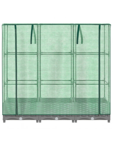 Letto Rialzato con Copertura Serra Effetto Rattan 120x40x123 cm