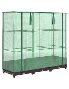 Letto Rialzato con Copertura Serra Effetto Rattan 120x40x123 cm 2