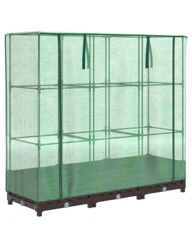 Letto Rialzato con Copertura Serra Effetto Rattan 120x40x123 cm