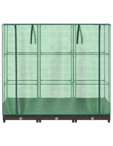 Letto Rialzato con Copertura Serra Effetto Rattan 120x40x123 cm