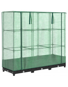 Letto Rialzato con Copertura Serra Effetto Rattan 120x40x123 cm 2