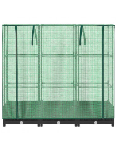 Letto Rialzato con Copertura Serra Effetto Rattan 120x40x123 cm