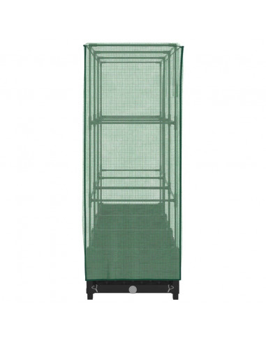 Letto Rialzato con Copertura Serra Effetto Rattan 120x40x123 cm