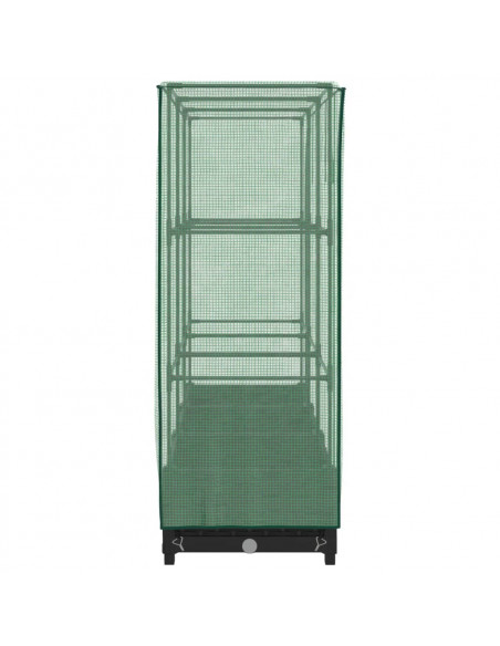 Letto Rialzato con Copertura Serra Effetto Rattan 120x40x123 cm