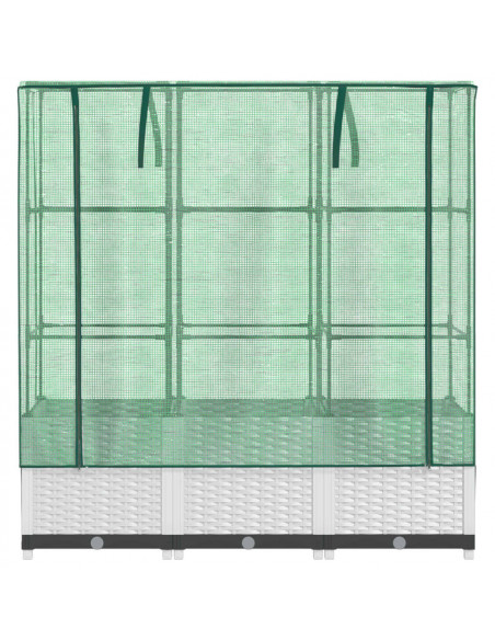 Letto Rialzato con Copertura Serra Effetto Rattan 120x40x138 cm