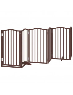 Cancello Cani Pieghevole Rovere Marrone 6 Pannelli 300cm Pioppo 2