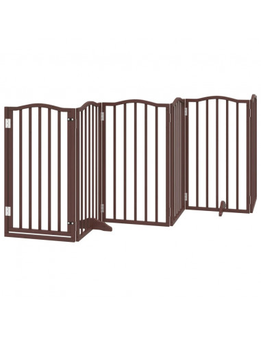 Cancello Cani Pieghevole Rovere Marrone 6 Pannelli 300cm Pioppo