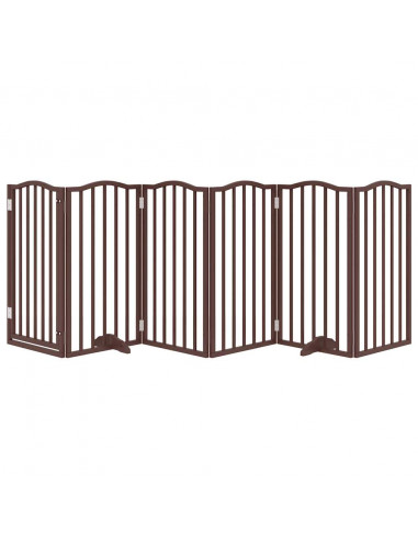 Cancello Cani Pieghevole Rovere Marrone 6 Pannelli 300cm Pioppo