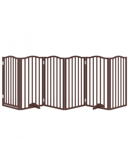 Cancello Cani Pieghevole Rovere Marrone 6 Pannelli 300cm Pioppo