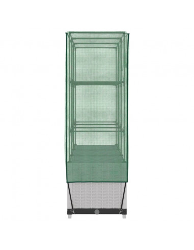 Letto Rialzato con Copertura Serra Effetto Rattan 120x40x138 cm