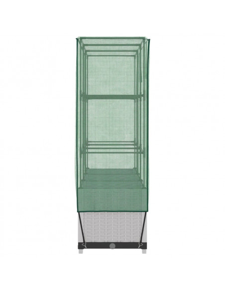 Letto Rialzato con Copertura Serra Effetto Rattan 120x40x138 cm