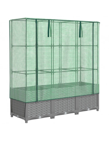 Letto Rialzato con Copertura Serra Effetto Rattan 120x40x138 cm