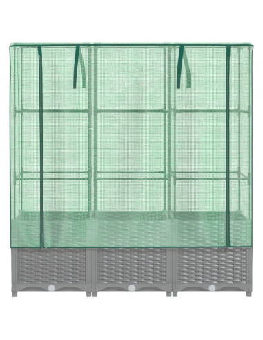 Letto Rialzato con Copertura Serra Effetto Rattan 120x40x138 cm