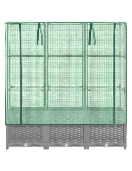 Letto Rialzato con Copertura Serra Effetto Rattan 120x40x138 cm