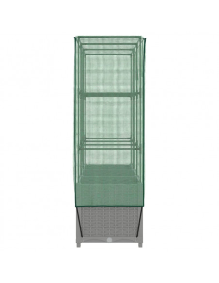 Letto Rialzato con Copertura Serra Effetto Rattan 120x40x138 cm