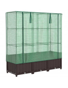 Letto Rialzato con Copertura Serra Effetto Rattan 120x40x138 cm 2