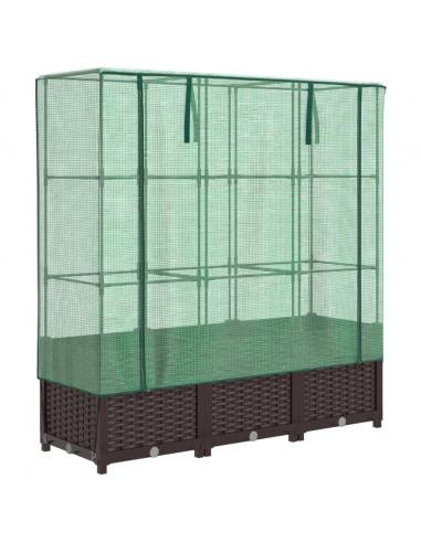 Letto Rialzato con Copertura Serra Effetto Rattan 120x40x138 cm