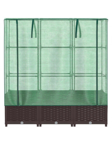 Letto Rialzato con Copertura Serra Effetto Rattan 120x40x138 cm