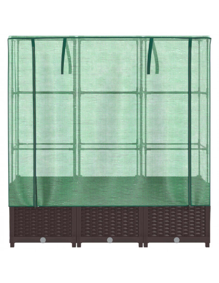 Letto Rialzato con Copertura Serra Effetto Rattan 120x40x138 cm